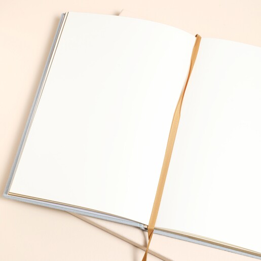 Swan Wedding Fabric Notebook in Blue