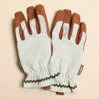 Burgon & Ball Olive Stripe Gardening Gloves on a neutral background