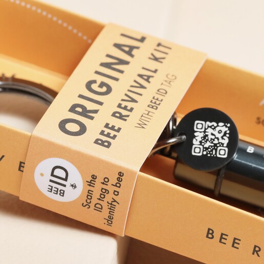 Close Up of Beevive Bee Revival Kit Keyring in Anthracite Grey