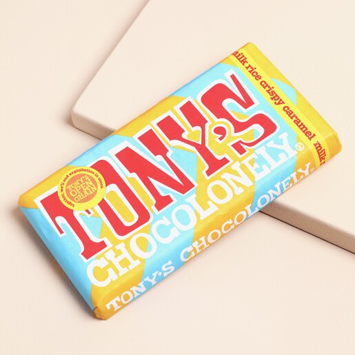 Tony's Chocolonely Milk Chocolate Caramel Rice Crisp Bar