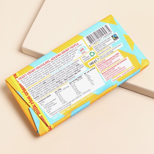 Tony's Chocolonely Milk Chocolate Caramel Rice Crisp Bar Ingredients List