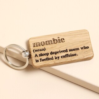 Loft 'Mombie' Oak Rectangular Keyring