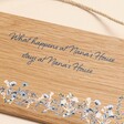 Personalised Floral Oak Hanging Wooden Sign