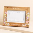 Personalised Floral Oak Photo Frame