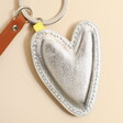 Close Up of Caroline Gardner Silver Heart Keyring