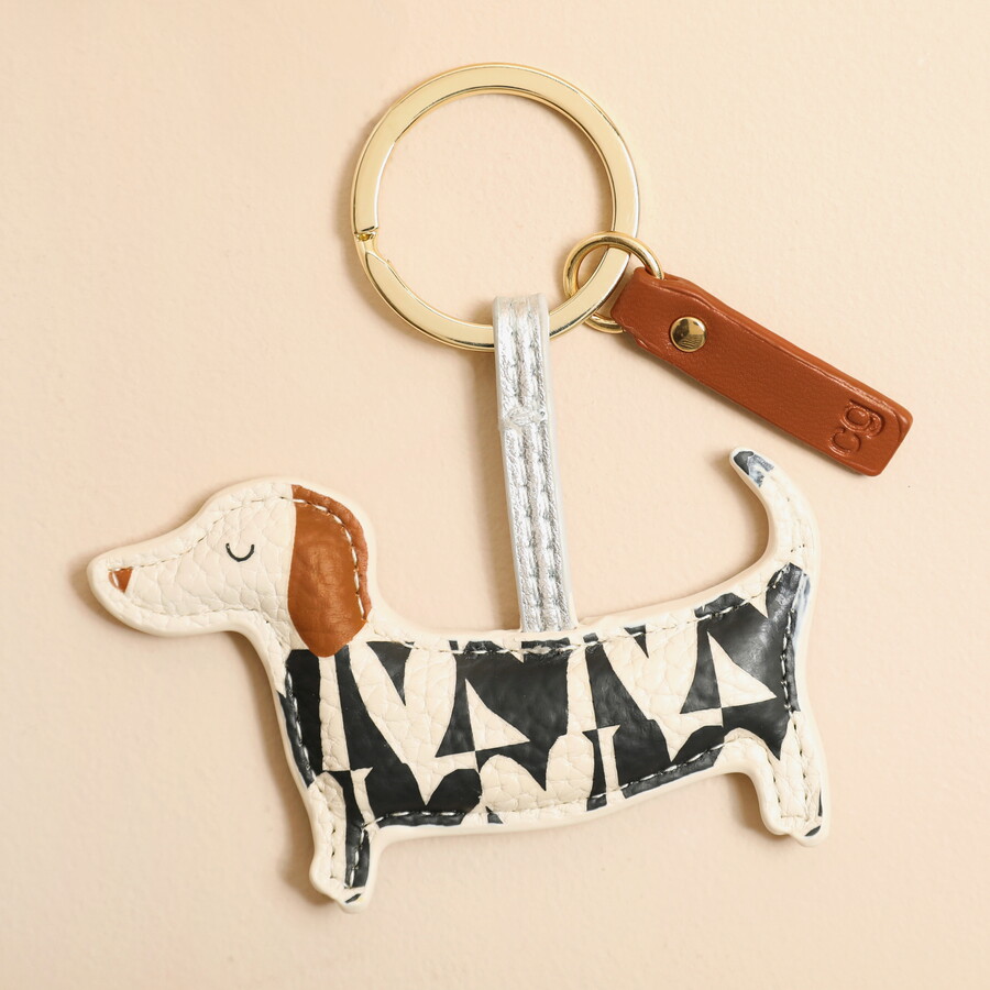 Hearts Sausage Dog Keyring Caroline Gardner Lisa Angel