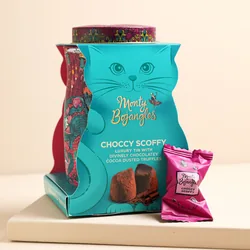 Monty Bojangles Persian Pink Choccy Scoffy Cat Tin