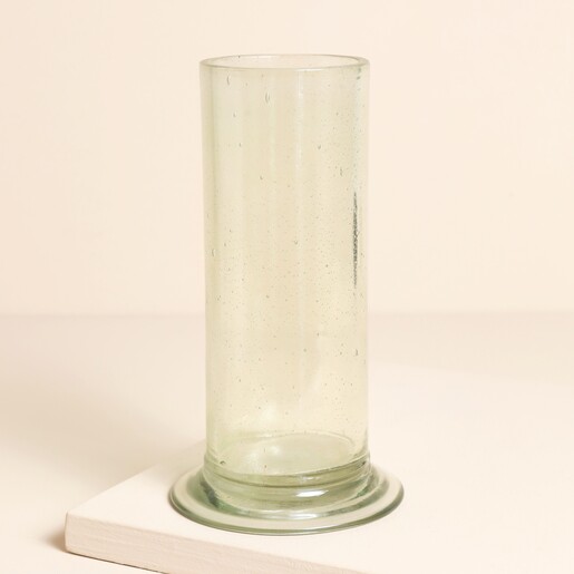 Without Flowers Casa Verde Hurricane Vichy Rustic Glass Vase