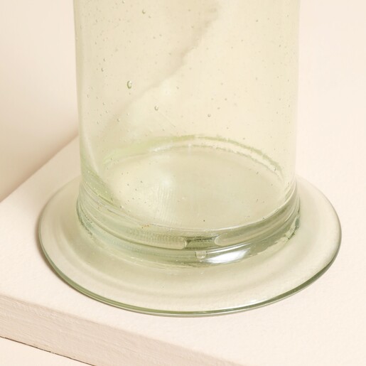 Close Up Close Up of Casa Verde Hurricane Vichy Rustic Glass Vase