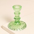 Casa Verde Leela Spring Green Glass Candlestick 