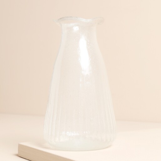 Casa Verde Ribbed Clear Glass Vase