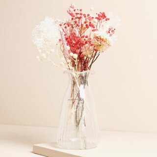 Casa Verde Ribbed Clear Glass Vase