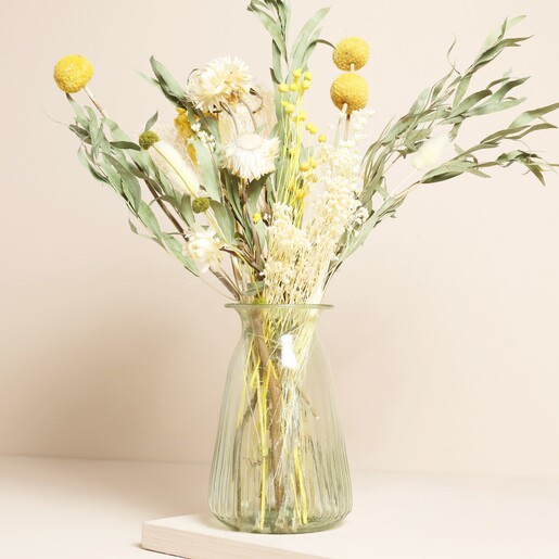 Casa Verde Ribbed Green Glass Posy Vase