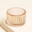Casa Verde Ribbed Glass Tealight Holder in Vintage Pink 
