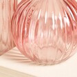 Close Up of Set of 3 Pink Glass Bud Vases 