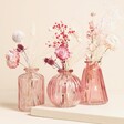 Set of 3 Pink Glass Bud Vases 
