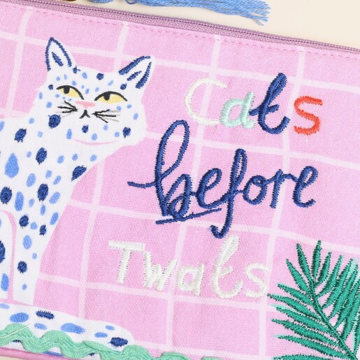 Close Up of House of Disaster Catnip 'Cats Before Twats' Purse 