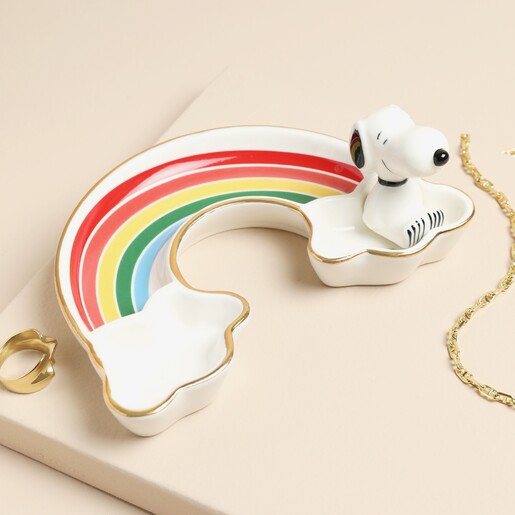 House of Disaster Peanuts Rainbow Trinket Dish A colourful trinket dish shaped like a rainbow