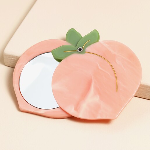 Open House of Disaster Small Talk 'Can't Be Arsed' Peach Compact Mirror