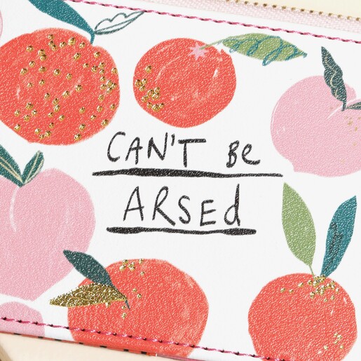 Close Up of House of Disaster Small Talk 'Can't Be Arsed' Zip Purse