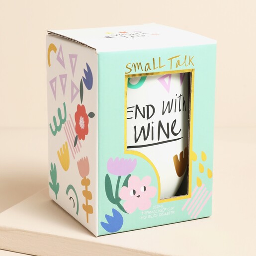 Packaging for House of Disaster Small Talk 'Start with Coffee' Travel Mug