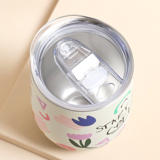 Top View of House of Disaster Small Talk 'Start with Coffee' Travel Mug