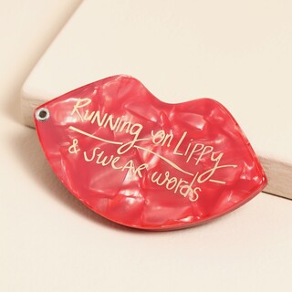 House of Disaster Small Talk 'Running on Lippy' Lips Compact Mirror