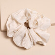 Cream Ruched Hair Scrunchie