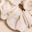 Close Up of Cream Ruched Hair Scrunchie