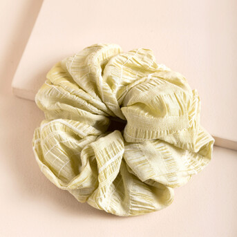 Green Ruched Hair Scrunchie