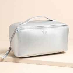 Personalised Silver Initials Makeup Bag