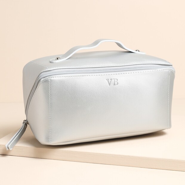 Personalised Silver Initials Makeup Bag Personalised Silver Initials Makeup Bag