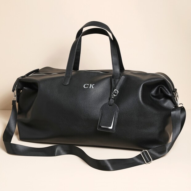 Personalised Vegan Leather Weekend Holdall Bag Personalised Vegan Leather Weekend Holdall Bag