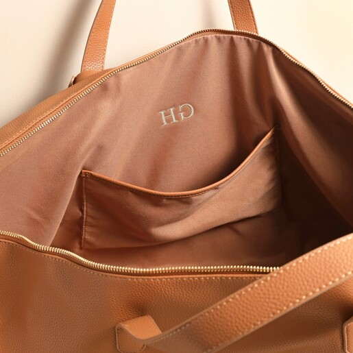 Close Up of Personalised Vegan Leather Weekend Holdall Bag