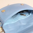 Vegan Leather Half Moon Crossbody Bag in Blue