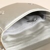 Vegan Leather Half Moon Crossbody Bag in Silver