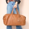 Vegan Leather Weekend Holdall Bag in Tan
