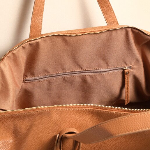 Vegan Leather Weekend Holdall Bag in Tan Vegan Leather Weekend Holdall Bag in Tan