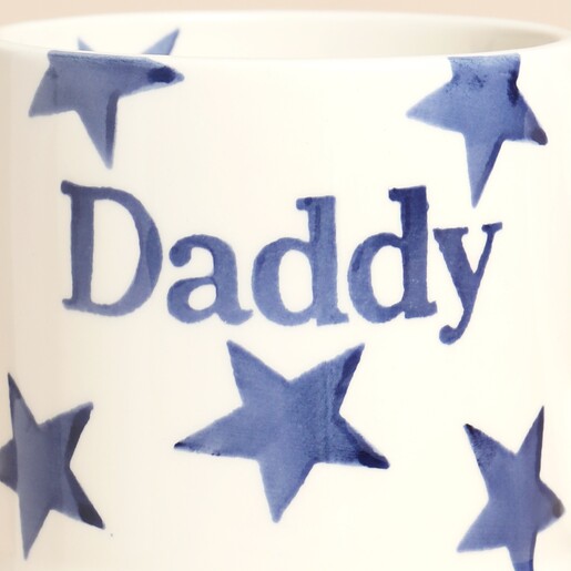 Close Up of Emma Bridgewater Blue Star Daddy 1/2 Pint Mug