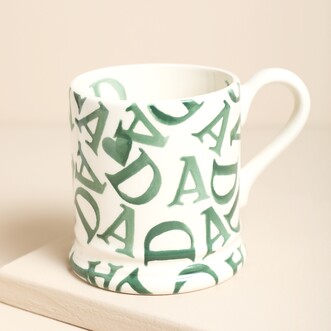 Emma Bridgewater Green Hearts DAD 1/2 Pint Mug