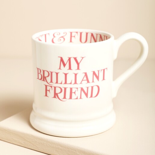 Emma Bridgewater Pink Toast My Brilliant Friend 1/2 Pint Mug