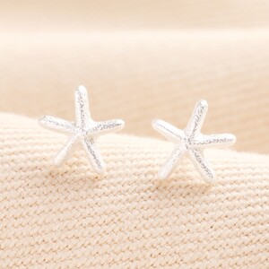 Sterling Silver Starfish Stud Earrings in Silver