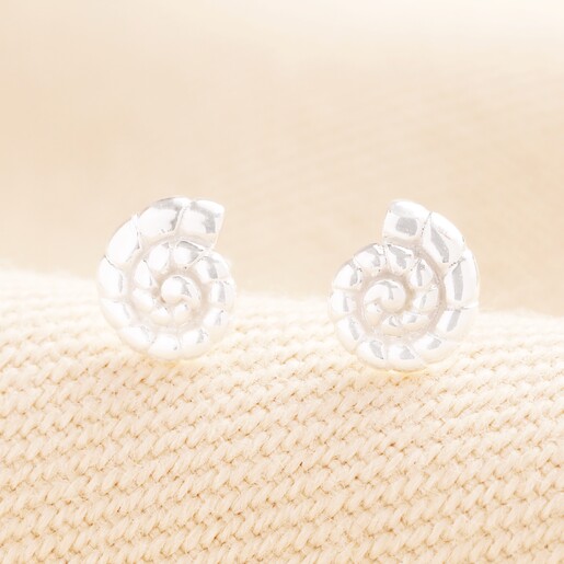 A summer-themed pair of silver stud earrings