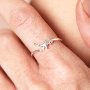 Adjustable Sterling Silver Dinosaur Ring