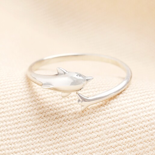 Adjustable Sterling Silver Dolphin Ring