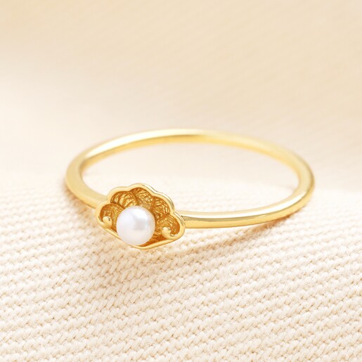 Sterling Silver Semi Precious Opal Oyster Ring