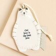 An adorable white cat hanging ornament