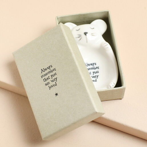 Packaging for the East of India Mouse You are Loved Trinket Dish
