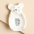 A mouse-shaped porcelain trinket dish