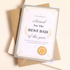 Best Dad Award Father's Day Greetings Card